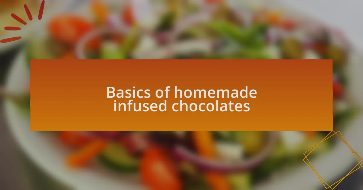 Basics of homemade infused chocolates