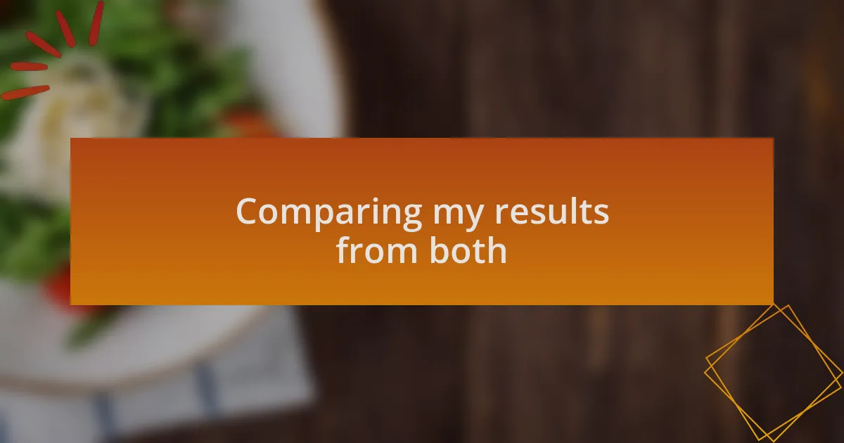 Comparing my results from both