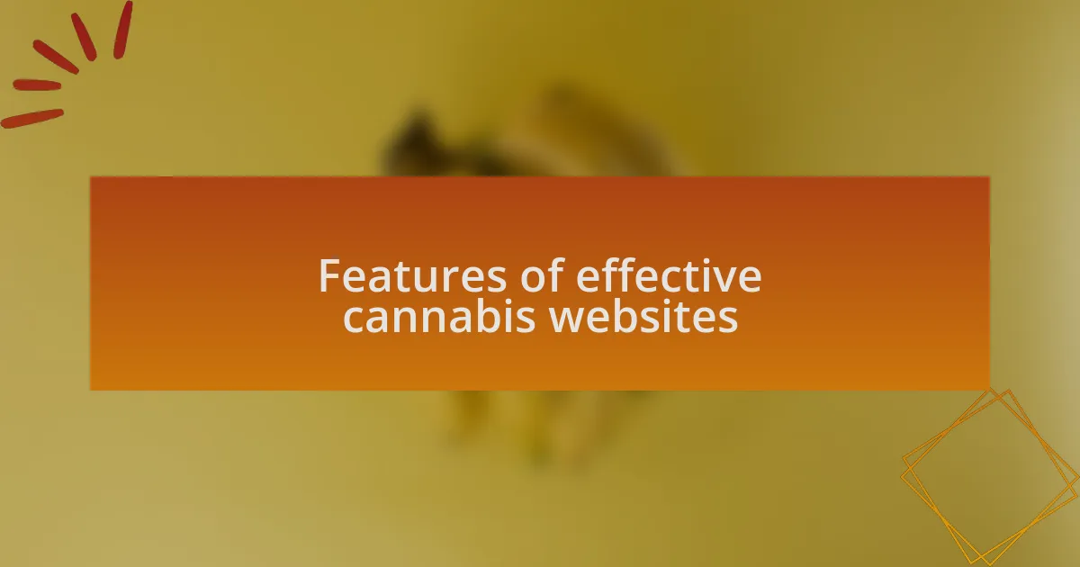 Features of effective cannabis websites
