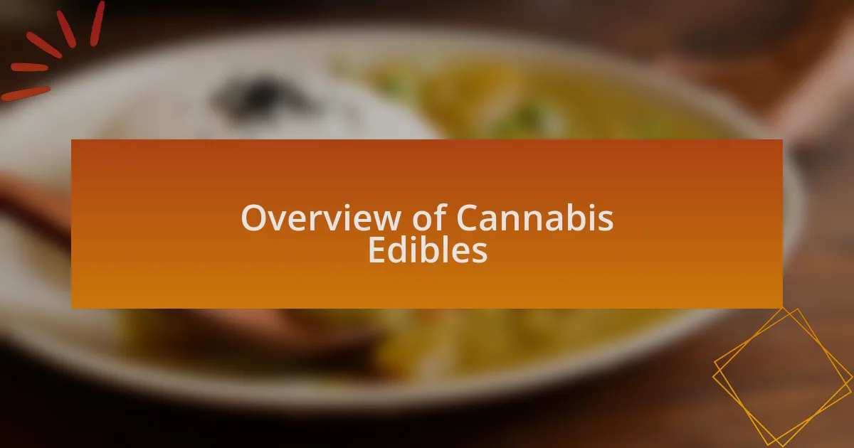 Overview of Cannabis Edibles